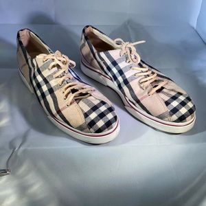 Burberry plaid canvas sneakers